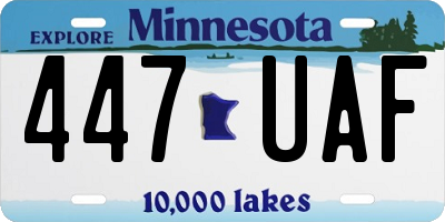 MN license plate 447UAF