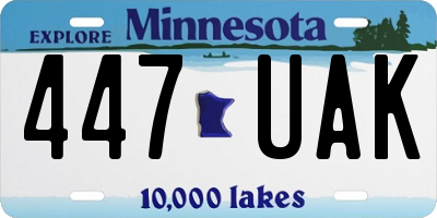 MN license plate 447UAK