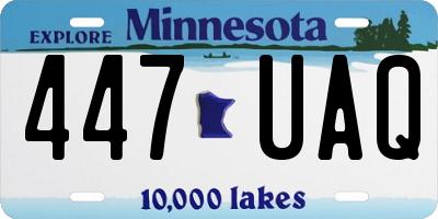 MN license plate 447UAQ
