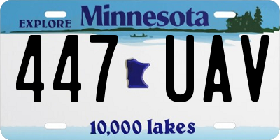 MN license plate 447UAV