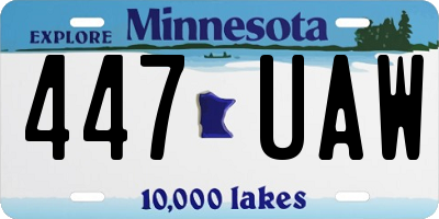 MN license plate 447UAW