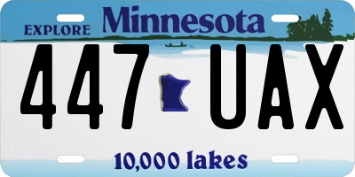MN license plate 447UAX
