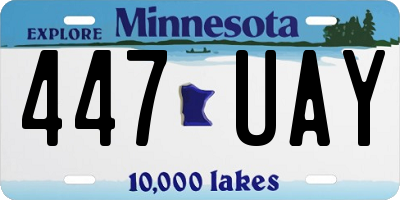 MN license plate 447UAY