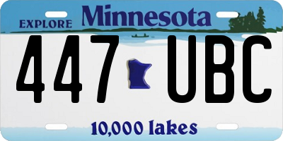 MN license plate 447UBC