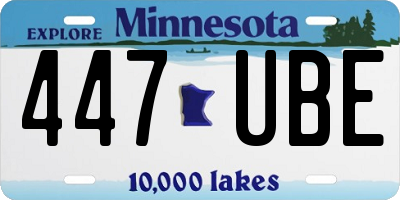MN license plate 447UBE