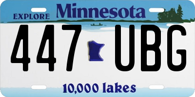 MN license plate 447UBG