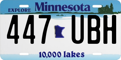 MN license plate 447UBH