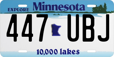 MN license plate 447UBJ
