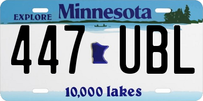 MN license plate 447UBL