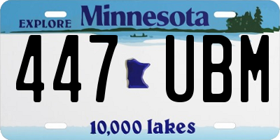 MN license plate 447UBM