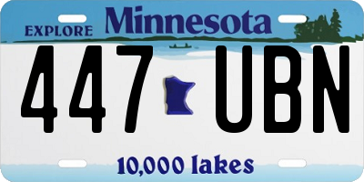 MN license plate 447UBN
