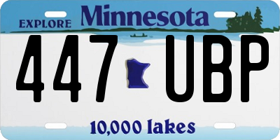 MN license plate 447UBP