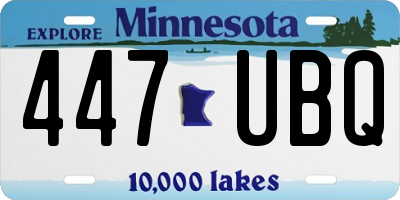 MN license plate 447UBQ