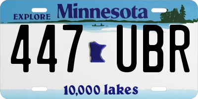 MN license plate 447UBR