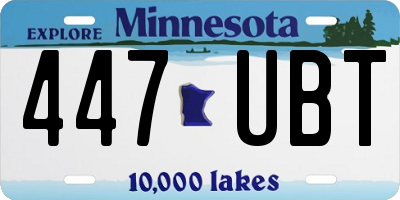 MN license plate 447UBT