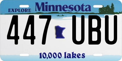 MN license plate 447UBU