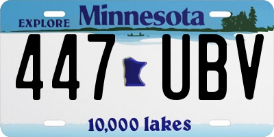 MN license plate 447UBV