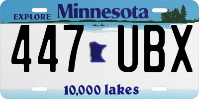 MN license plate 447UBX