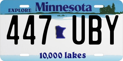 MN license plate 447UBY