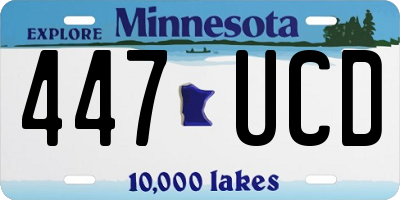 MN license plate 447UCD