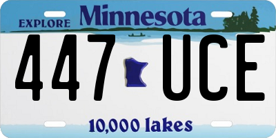 MN license plate 447UCE