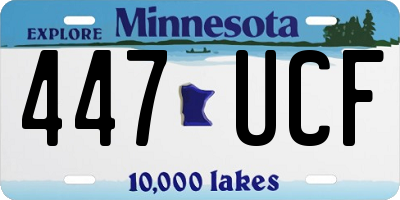 MN license plate 447UCF