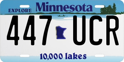MN license plate 447UCR