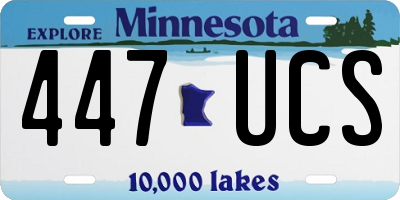 MN license plate 447UCS