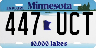 MN license plate 447UCT