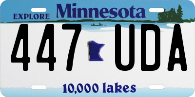 MN license plate 447UDA