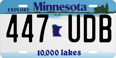 MN license plate 447UDB