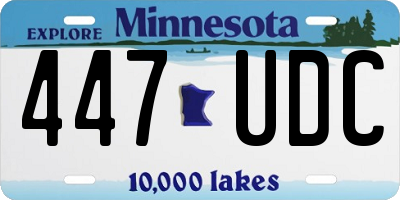 MN license plate 447UDC