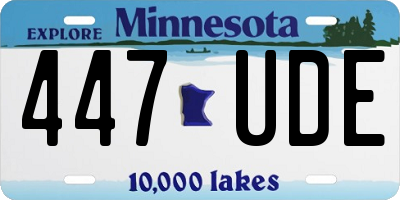 MN license plate 447UDE