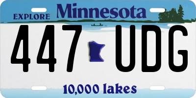 MN license plate 447UDG