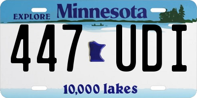 MN license plate 447UDI