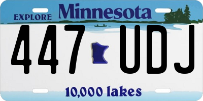 MN license plate 447UDJ