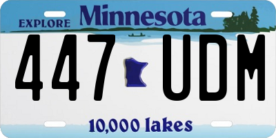 MN license plate 447UDM