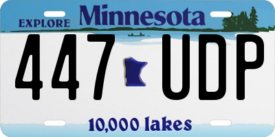 MN license plate 447UDP