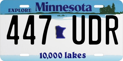 MN license plate 447UDR