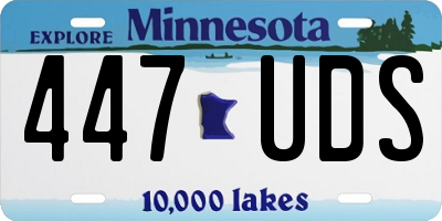 MN license plate 447UDS