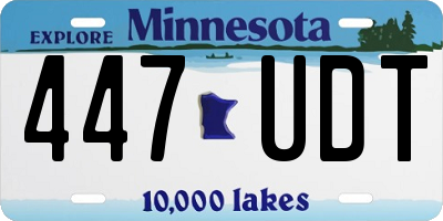 MN license plate 447UDT