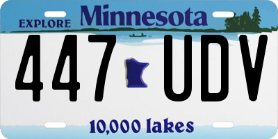 MN license plate 447UDV