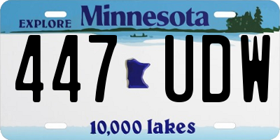 MN license plate 447UDW