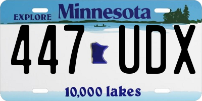 MN license plate 447UDX