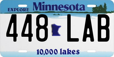 MN license plate 448LAB