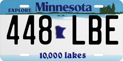 MN license plate 448LBE