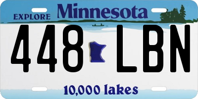 MN license plate 448LBN