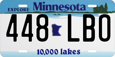 MN license plate 448LBO