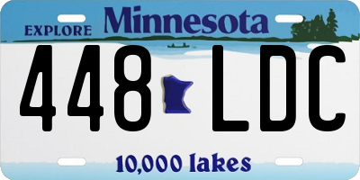 MN license plate 448LDC