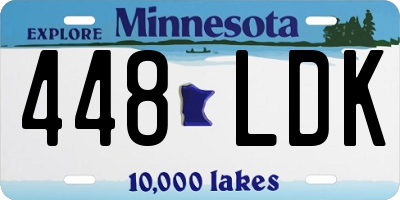 MN license plate 448LDK